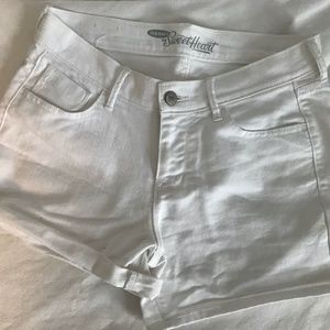 White Jean shorts